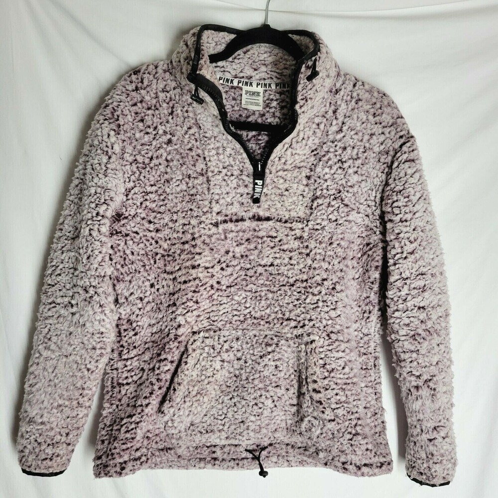 Victorias Secret Pink Size XS SHERPA Quarter Zip Pullover Long Sleeve Sweatshirt